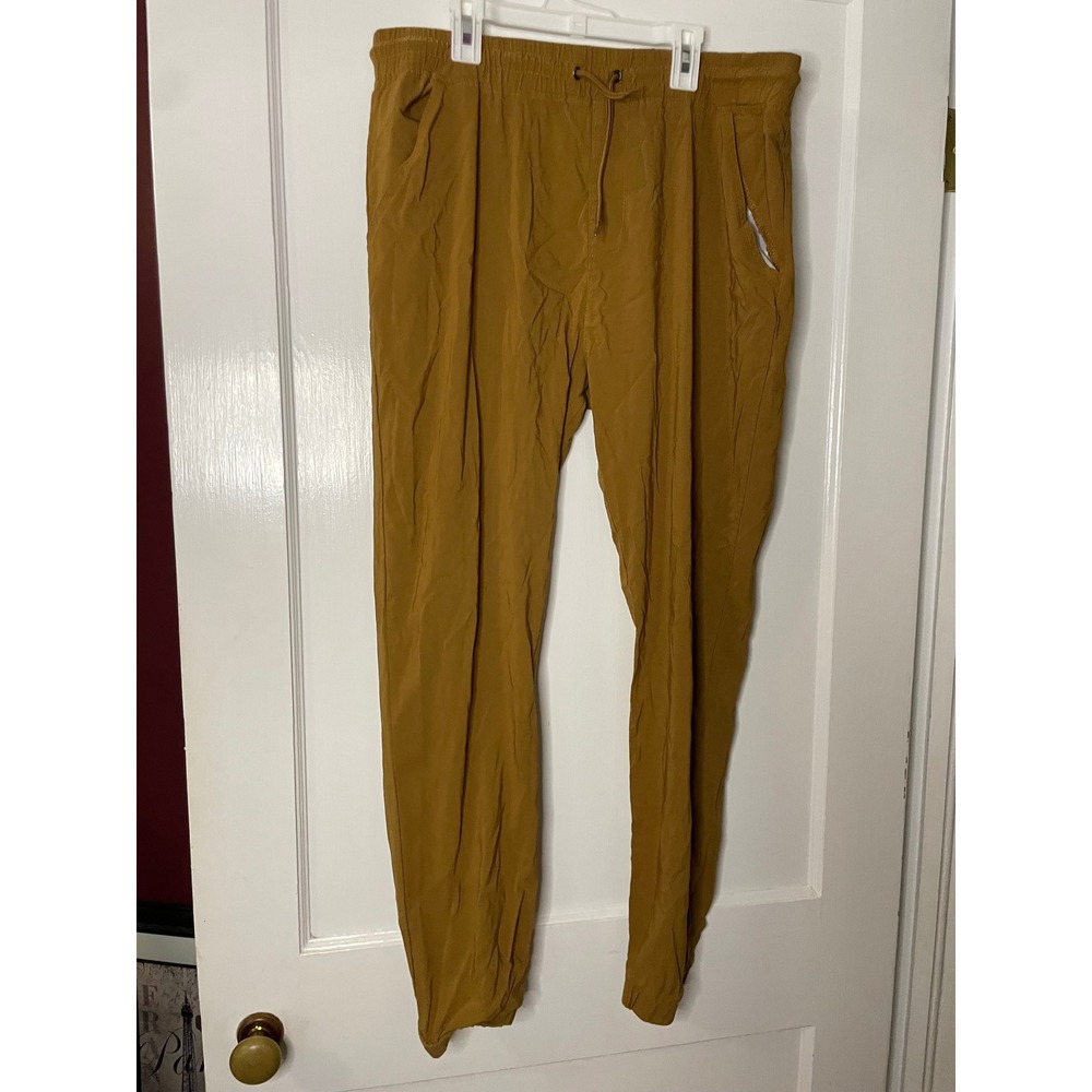 RESET Womens XL Pull On Drawstring Casual Jogger Pants Comfy‎ Brown